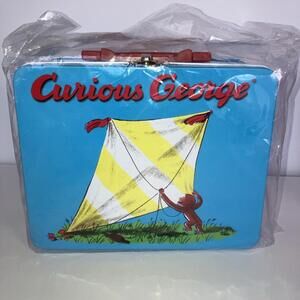 Vintage 1997 Curious George Metal Lunch Box Schylling NEW W/Tag